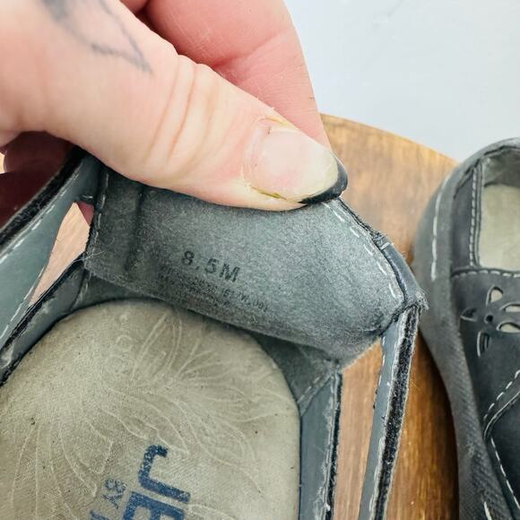 JBU Jambu Black Leather Wildflower Mary Jane Shoes Women’s Size 8.5 - Picture 9 of 10